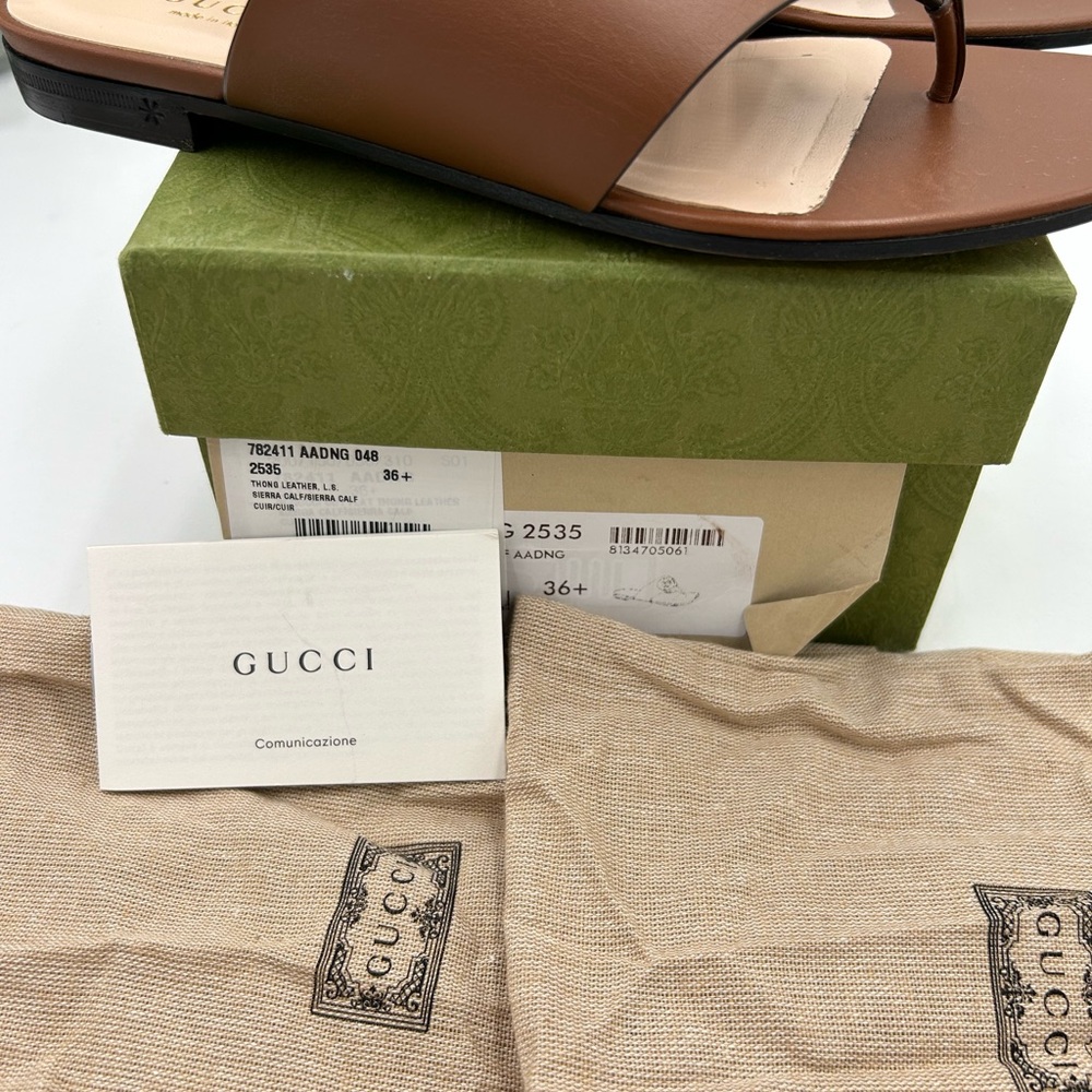 Women's Gucci interlocking G leather sandals size 36.5 made in Italy - Picture 11 of 12